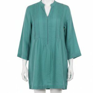 J. Jill Love Linen Top Medium Women's  Popover Ruffle V-Neck Blouse